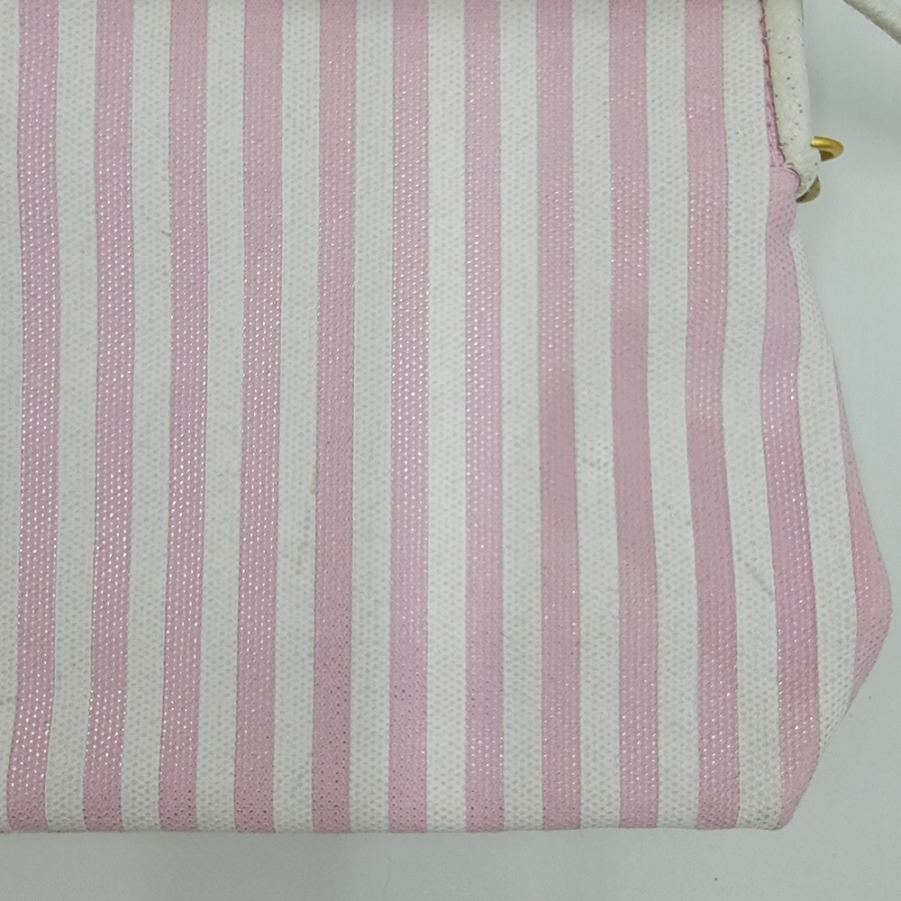 Juicy Couture Pink & White Crossbody Purse w/ Gold Hardware + Sparkle Bow - Picture 6 of 8